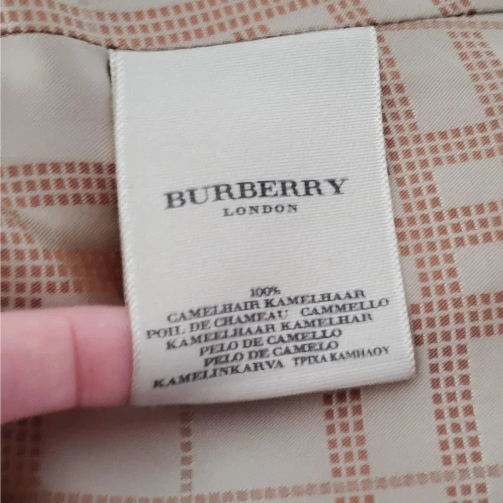 Burberry Camel Tan Wool Double-Breasted Trench Coat - Picture 8 of 15